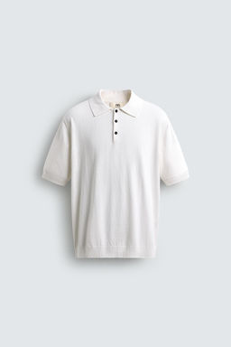 POLO PUNTO REGULAR FIT ALGOD?N - LINO / Blanco roto - Zara фото 6