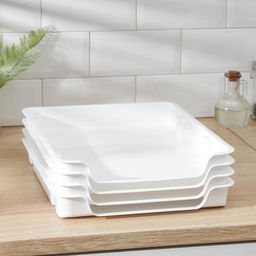 Набор лотков для заморозки продуктов Альтернатива, пластик, 34.7×29×4.3 см, 4 шт., белый
