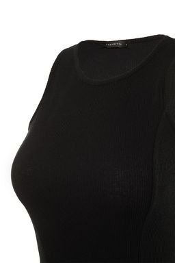 Siyah Y?rtmac Detayl? Vucuda Oturan Halter Yaka Mini Fitilli Esnek Orme Kalem Elbise TWOSS21EL1487 - Trendyolmilla фото 7