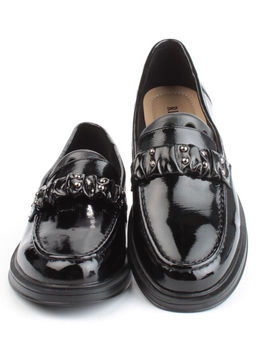 03-DYL140-2 BLACK Лоферы женские (натуральная кожа)