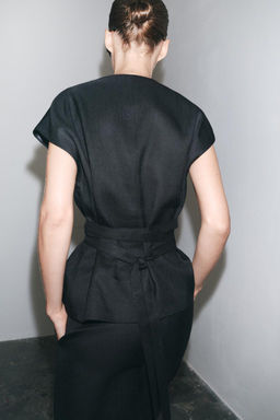 ZW COLLECTION LINEN BLEND WAISTCOAT - Zara фото 3