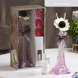 Набор подарочный Париж (диффузор и свечи) клубника, Богатство Аромата 8 марта  фото 5