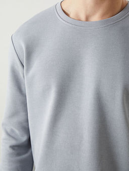 Bisiklet Yaka Uzun Kollu Erkek Sweatshirt