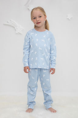 К 1552/зайки на небесно-голубом, пижама
