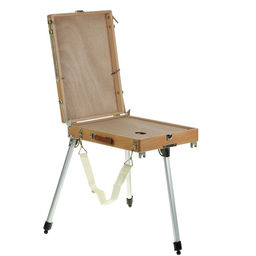 Этюдник, 33×46×13 см, максимальная высота ножек 83 см, металлические, телескопические, бук