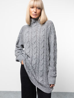 VILATTE / Удлиненный свитер тонкой вязки с шерстью  фото 2