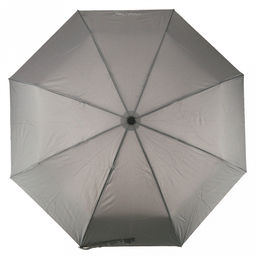 Зонт механический Моно с серебром ткань эпонж (полиэстер), 8 лучей, д/купола 92см, 3 сложения, 23,5см в сложенном виде, ручка с антискользящим покрытием, серый с серебряной нитью, 286гр (Китай) - Домашняя Мода фото 4