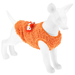 Пэт тойс (Pet toys) Одежда для собаки Жилетка с декором - лев, р-р 2XL, длина спинки 34см/обхват груди 42см/обхват шеи 22см, цвет-оранжевый, искусственный мех (100% полиэстер) (Китай)