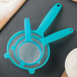 Сито с ручкой, набор 3 шт., пластик, d=6.5/8/12 см, МИКС