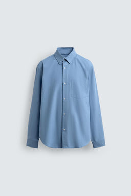TEXTURED OXFORD SHIRT WITH POCKET - Zara фото 7
