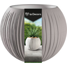 Цена за 2 шт. Кашпо для цветов пластиковое 0,3л d-13,3см "Сфера Мини" Серый жемчуг