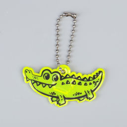 Цена за 10 шт. Светоотражающий элемент «Крокодил», двусторонний, 5.5×3 см, МИКС