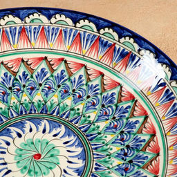 Ляган узбекский Риштанская Керамика «Узоры», d=33 см, глубокий, синий МИКС