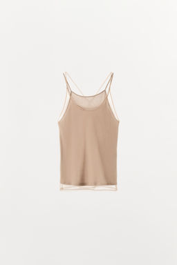 TOP HALTER EFECTO DOBLE TUL / rosa claro - Zara фото 5