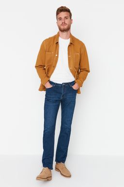 TRENDYOL MAN Lacivert Esnek Kumas Regular Fit Jeans Kot Pantolon TMNAW23JE00036 - Trendyolmilla фото 3