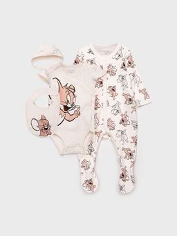 PlayToday / Комплект для девочки: боди, комбинезон, нагрудник, чепчик