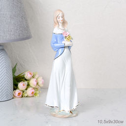 Статуэтка Дама с цветами 30 см / HW-5 /уп 32/ фарфор