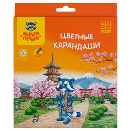 Карандаши Мульти-Пульти "Енот в Японии" 24цв., трехгранные (СР_67799)