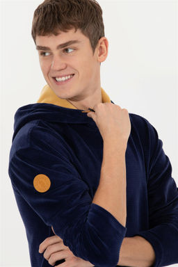 U. S. Polo Assn Мужская темно-синяя комфортная толстовка с капюшоном - U.s. polo assn фото 8