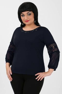 Блузка темно-синяя женская