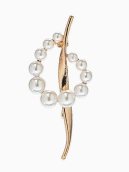 Брошь «Нежность», жемчуг, цвет белый в золоте