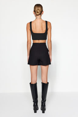 TRENDYOLMILLA Siyah Aksesuarl? Dokuma Sort Etek TWOAW24SR00061  фото 13