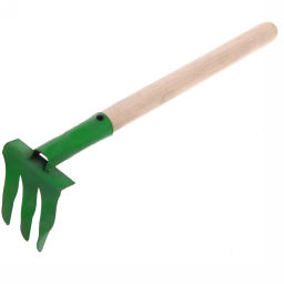 Цена за 5 шт. Грабли витые 3-х зубые металлические с деревянной ручкой