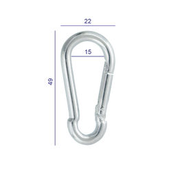 Фурнитура сумочная металл Gamma GH 119/20/10 Карабин 15 мм 10 шт. №04 под никель