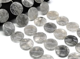 Бусины из кварца льдистого круг 35мм, 38см, 11 бусин Радуга камня