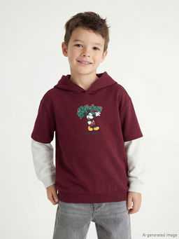 Mickey Mouse Bask?l? Erkek ?ocuk Kal?n Sweatshirt