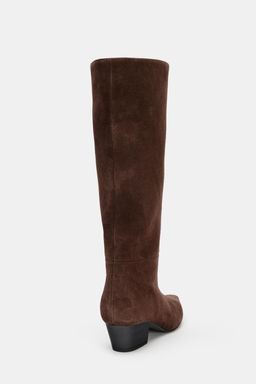 COWBOY SPLIT SUEDE BOOTS - Zara фото 12