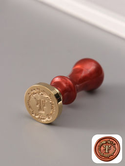 Печать для сургуча с пластиковой ручкой «Венок с буквой T», 2.5×2.5×6.3 см