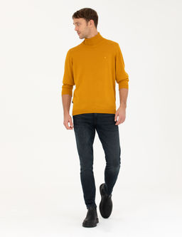 Safran Slim Fit Bal_k__ Yaka Y_n Kar___ml_ Basic Triko Kazak - Pierre cardin фото 4