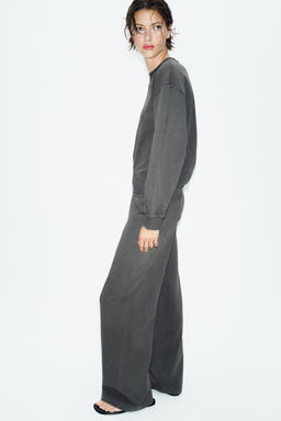 PANTAL?N ANCHO EFECTO LAVADO / Plomo - Zara фото 3