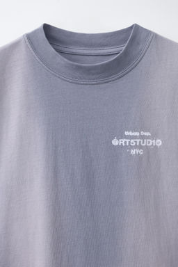 CAMISETA MANGA SISA / Gris - Zara фото 3