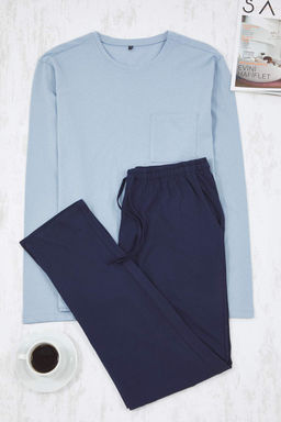 Indigo - Lacivert Regular Fit %100 Pamuk Orme Pijama Tak?m? TMNAW26PT00005 - Trendyolmilla фото 6