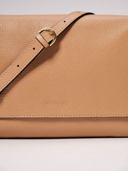 Сумка кожаная через плечо Deboro 30181 нюдовая