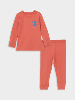 Bisiklet Yaka Uzun Kollu Bask?l? Erkek Bebek Pijama Tak?m?