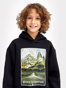 Худи для мальчиков черное с печатью - Mark formelle фото 4