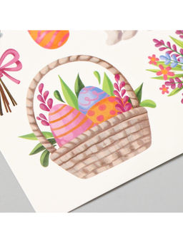 Переводные тату цветные Кролик и пасхальная корзинка, временные татуировки, 10?10 см - Арт узор фото 5