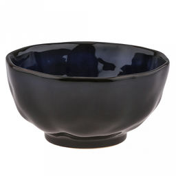 "Тихий океан" Салатник керамический 700мл, д15,2см, h8см, асимметричная форма, синий (Китай)