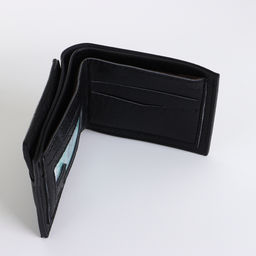 Портмоне мужское, с картхолдером, без застёжки, чёрное