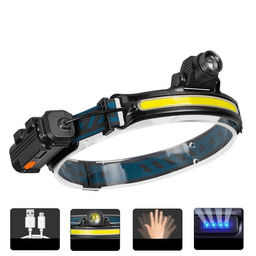 Фонарь налобный аккумуляторный, 15 Вт, 2000 мАч, COB, XPE, 6 режимов, индикатор заряда, USB - Simaland фото 2