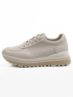 03-A195-5A BEIGE Кроссовки женские (натуральная кожа)