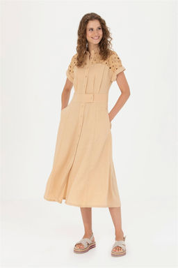 Женское верблюжье тканое платье