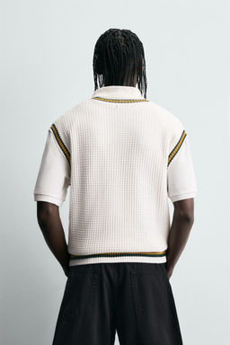 CONTRAST STRIPE KNIT WAISTCOAT - Zara фото 3