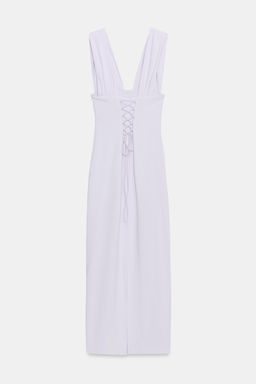 VESTIDO MIDI CORDONES / Lila - Zara фото 3