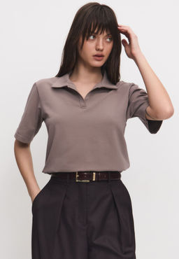 Футболка-поло женская 25234-492 мокко