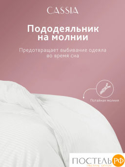 Пододеяльник на молнии CASSIA ЛЮКС Страйп Сатин хл/сатин бел  фото 4