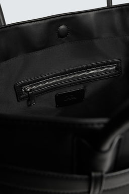 BOLSO SHOPPER CINTUR?N / Negro - Zara фото 6